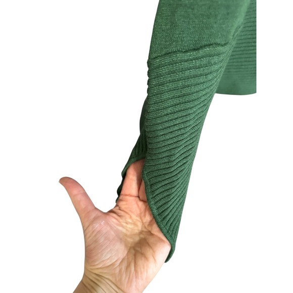 99 Jane Street Womens XL Forest Green Asymmetrical Button Side Ribbed Knit Top - Picture 4 of 7